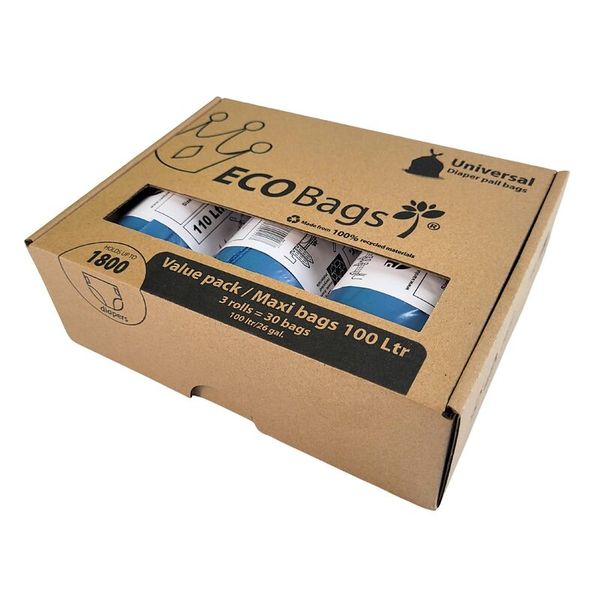 Eco-Tüten für Windeleimer Diaper Champ Medium, Large oder Maxi, 30 Stück