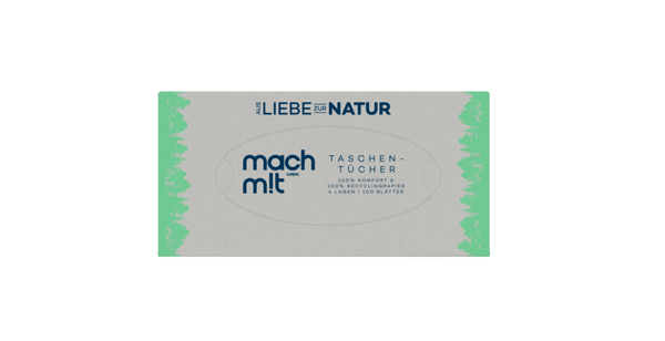 100% Recycling Taschentücher Box, 4-lagig, verschiedene Größen 100% Recycling Taschentücher Box, 4-lagig, verschiedene Größen