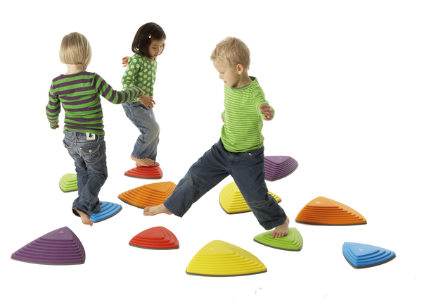 Kinder, Spielzeug, Steine, Hindernisbahn, Klettsteine