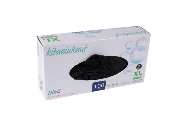 Handschuhe Nitril, puderfrei, Gr. XL, 100 Stk., schwarz
