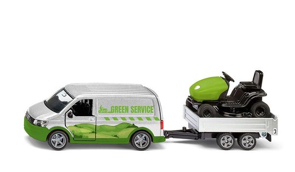 SIKU VW T6 mit Rasentraktor - Set