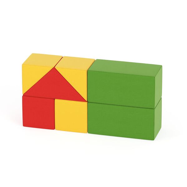 Bausteine, Holz/Kunststoff, Baukasten, dreiecksform, mehrfarbig