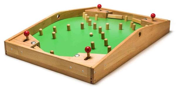foosball, tisch, holz, grün, pucks