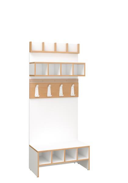 DECOR Garderoben-Kombi 1,  2 x 4 Plätze  DECOR Garderoben-Kombi 1,  2 x 4 Plätze