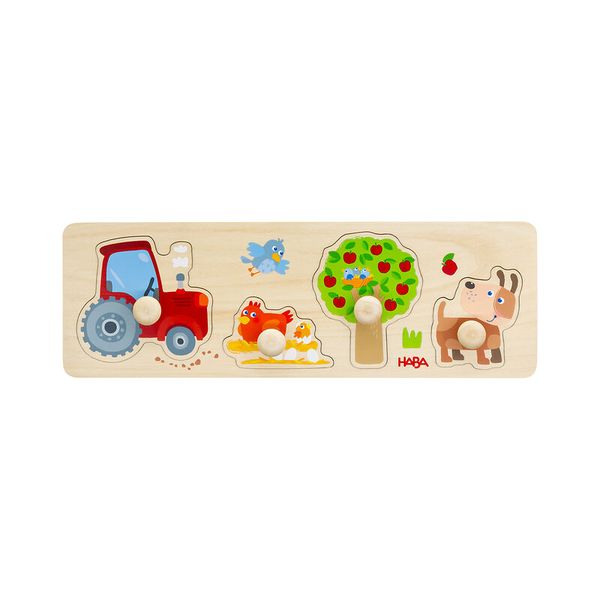 HABA Greifpuzzle Bauernhof, 4 Teile, Holz, ab 1 Jahr