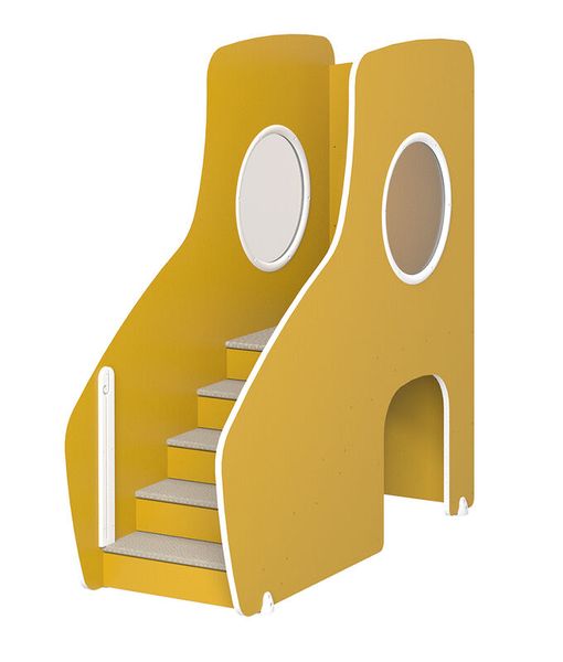 MATHOU Modulares Spielpodest mit Treppenaufstieg, Brücke & Rutsche, 3-teilig, ab 18 Monate