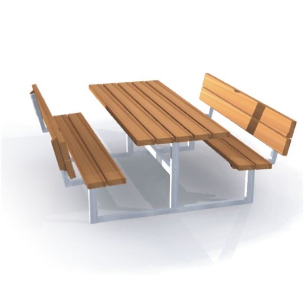 Holztisch, Plaid, Bank, Parkbank, Outdoor-Tisch