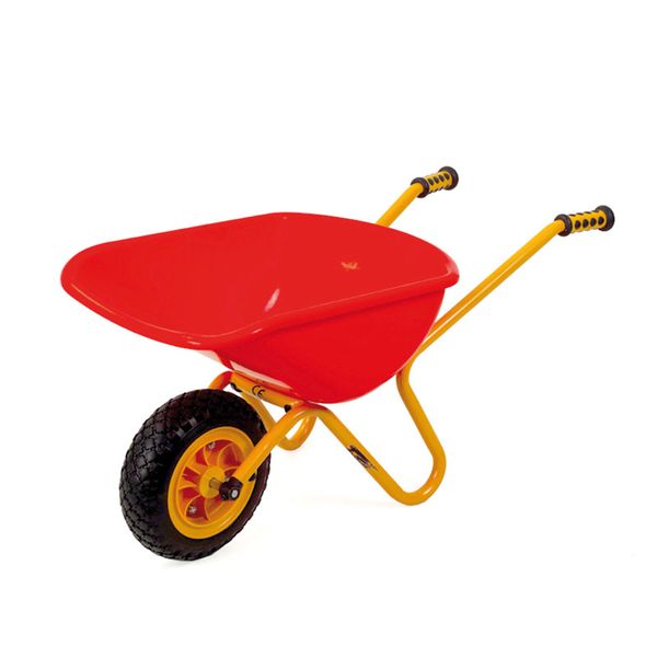Gartengerät, Schubkarre, Räder, Schaufel, rot
