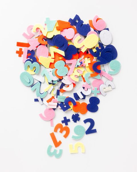 FOLIA Filz-Sticker Zahlen, 140 Sticker, 5-farbig sortiert