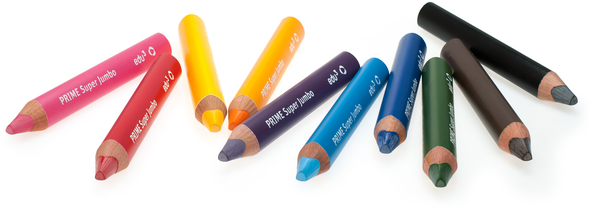 edu³ PRIME Super Jumbo 3in1 Dreikant-Buntstifte, 6 Stück, Farbe wählbar