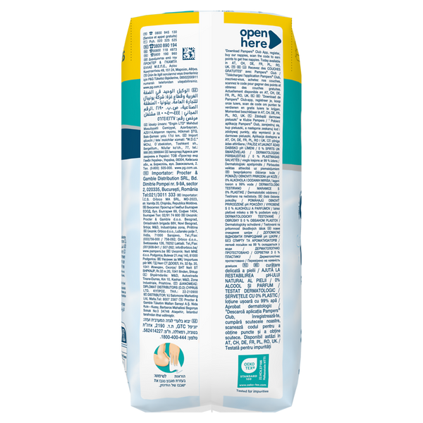 PAMPERS 99% Water Feuchttücher, 4x60Stk.