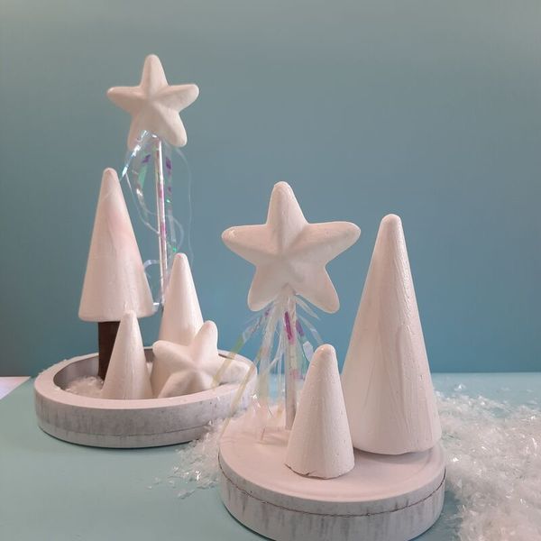 Styropor-Rohlinge (Sterne), weiß, 25+5 Stück Styropor-Rohlinge (Sterne), weiß, 25+5 Stück