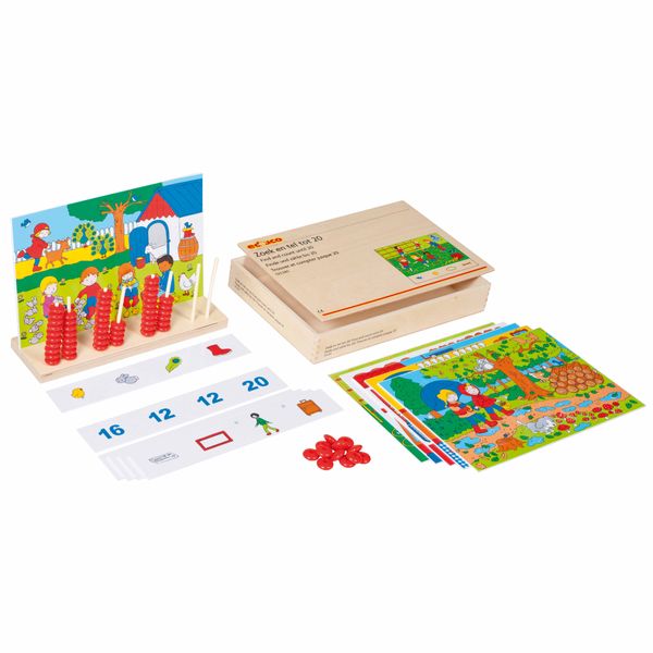 holzspiel, zahlen, memo, kinder, puzzle