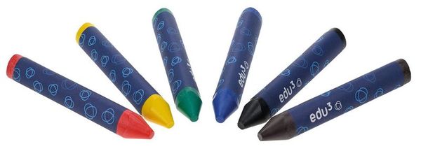 edu³ PRIME Jumbo Bienenwachsmaler, 6 Stück, Farbe wählbar