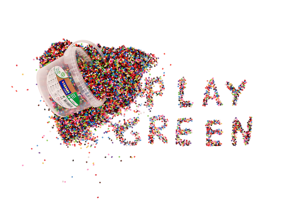 Bügelperlen im Eimer "I am green", 100% Zuckerrohr, 10 Farben, 20.000 Stück