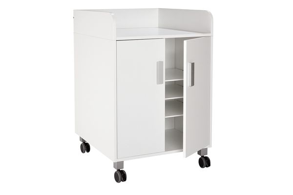 Modulare Wickelkommode mit Türen und Rollen, 70 cm