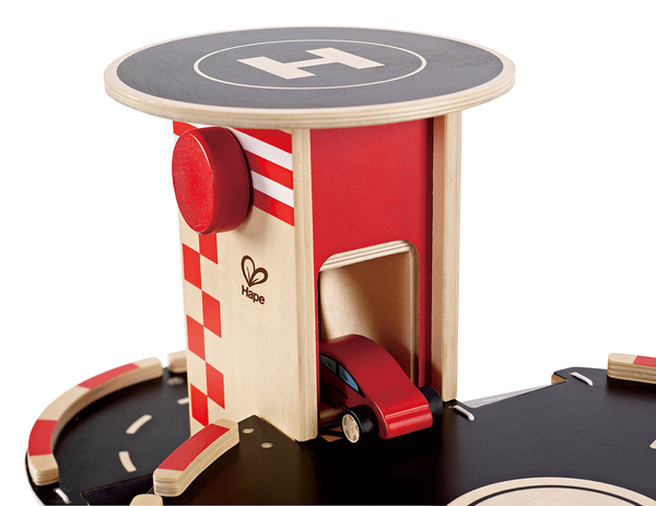 HAPE Parkhaus mit Aufzug aus Holz, LxBxH: 37 x 30 x 30 cm, ab 3 Jahre
