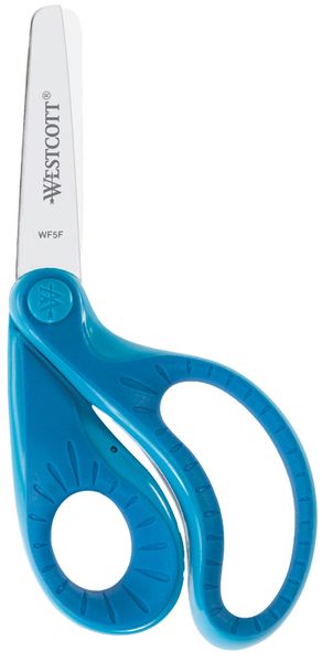 Scheren, Nagelschere, blaue Griffschale, Metallklinge, gleitender Griff