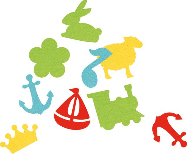 FOLIA Filzstanzteile Tiere und Fahrzeuge, 112 Stück FOLIA Filzstanzteile Tiere und Fahrzeuge, 112 Stück