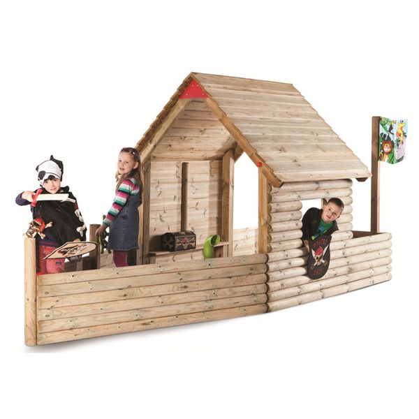 XL-Spielschiff aus Kiefernholz ca. 4 x 1,47 x 1,8 m