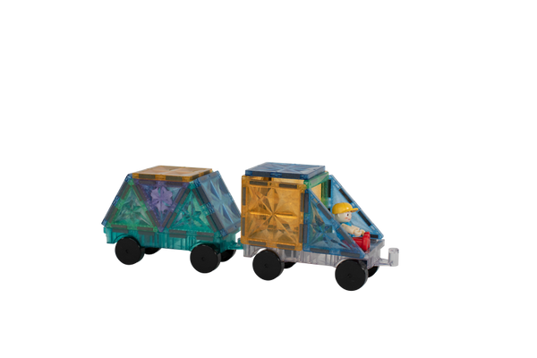 Spielzeugwagen, Konstruktionswagen, Transportunternehmen, Geometrische Muster, Miniaturfigur