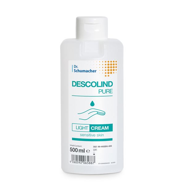 DR. SCHUMACHER Descolind Pure Light Cream, parfümfreie Pflegecreme, Spenderflasche, 500 ml