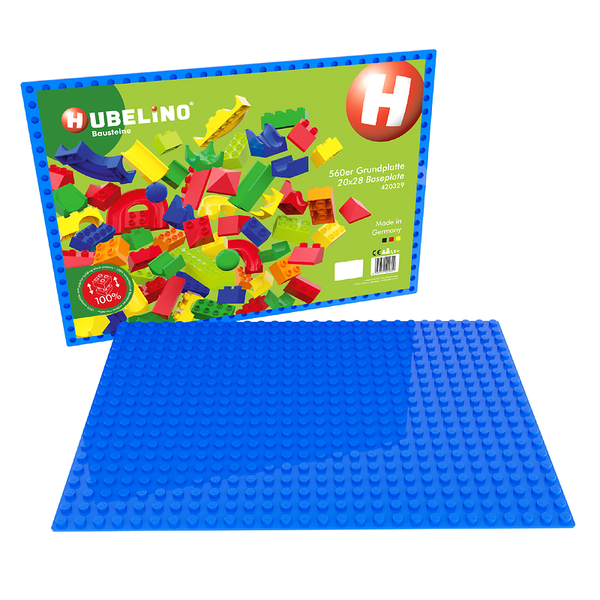 HUBELINO Bauplatte Maxi, blau, 560 Noppen, 32 x 44,8 cm, ab 18 Monaten