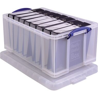 Aufbewahrungsbox Really Useful Box 64 Liter, mit Deckel, transparent