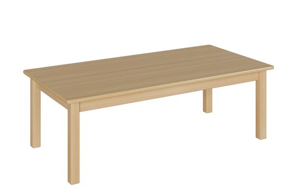 Rechtecktisch, 140x70 cm, Dekor Buche, Tischplattendekor nach Wahl mit Zarge, Tischbeine aus Holz