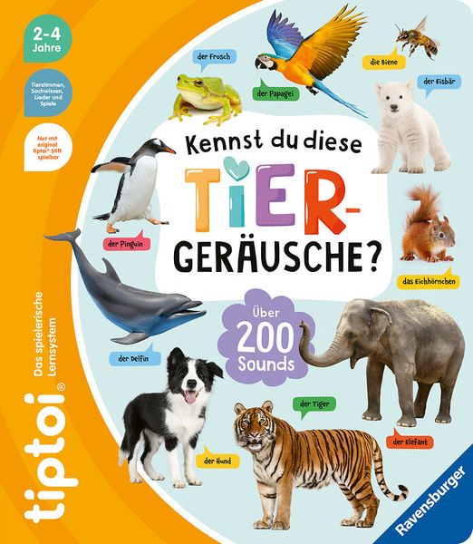 RAVENSBURGER tiptoi® - Kennst du diese Tiergeräusche, über 200 Sounds, ab 2 Jahre