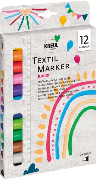 Textilmarker, Marker-Set, Textilmarker, Textilmarker, 12er Set