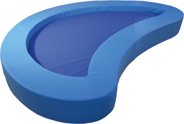 aufblasbares pool-becken, herausschnitt oval, blau, pool-lauf, komfortables design