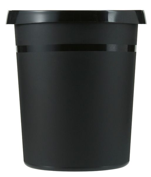 Papierkorb rund mit Rand, schwarz, 18l