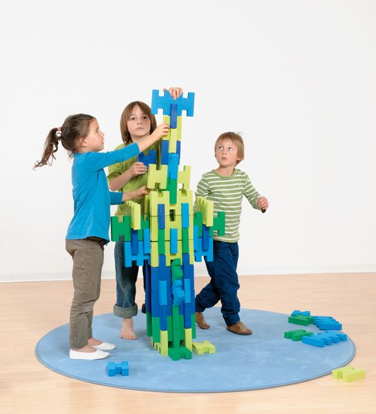 Konstruktionsspielzeug, Bausteine, Kinder, Pyramide, Blaue grüne Steine