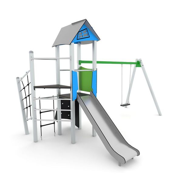 Klettergerüst, Spielgerät, Schaukel, Rutsche, Outdoor-Spielplatz