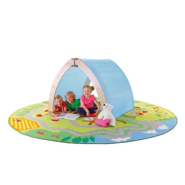 Spielteppich, Kinderzelt, Spielmatte, Kinderzimmer, Spielteppich mit Tunnel