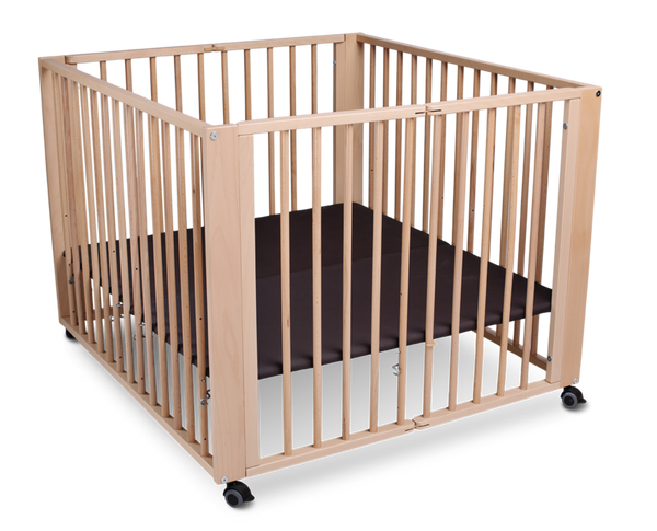 Kinderbett, Käfig, Holz, Matte, Rollen