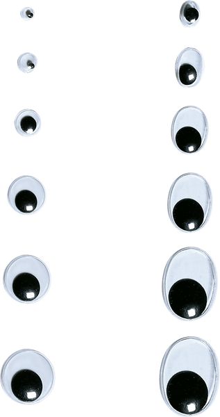 FOLIA Wackelaugensortiment oval, 7x5, 10x7 und 12x9 mm, 300 Stück
