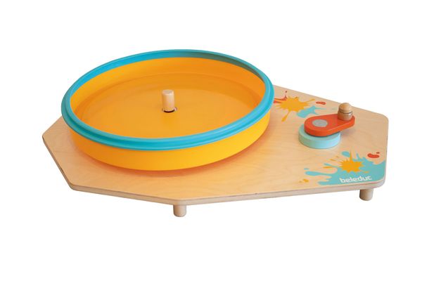 Holzkölnnetz, Ringspirale, Kinderspielzeug, Drehspiel, Bunte Platte