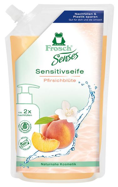 Schaumseife, Pfirsichduft, Nachfüllpack, Flasche, Seifenpumpe
