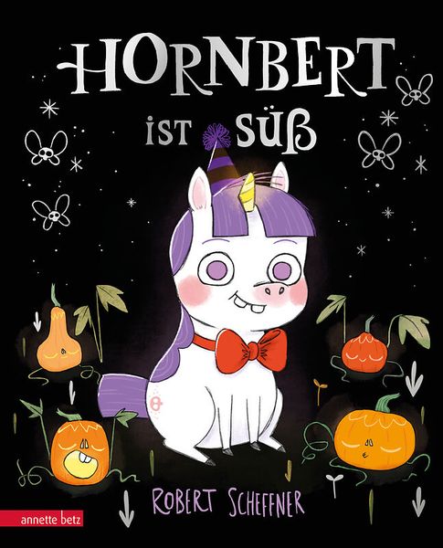 unicorn, pink bow, purple mane, carved pumpkin, cute character