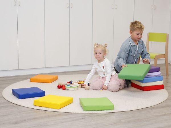 KITAEINKAUF Sitzkissen-Set, Kunstleder, Unifarben, 5 cm Höhe, 10 Stück