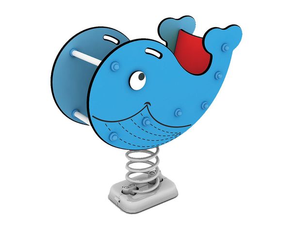 kindergarten toy, spring rider, blue whale, children playground, plastic toy