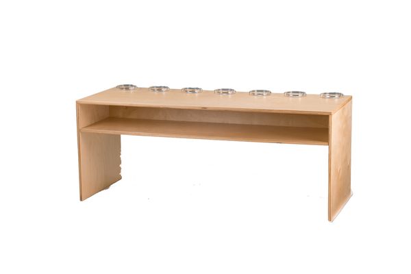 Konsole Tisch, Holz, Regal, Kerzenhalter, flache Oberfläche