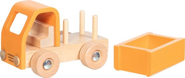 Holzspielzeug, LKW, Konstruktionsspielzeug, Orange, Ziehspielzeug