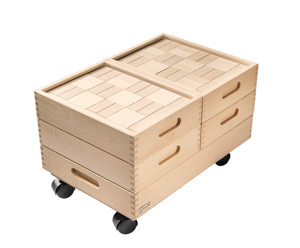 BRUDERHAUS DIAKONIE Holzbausteinwagen mit 588 Quaderbausteine (33 mm)