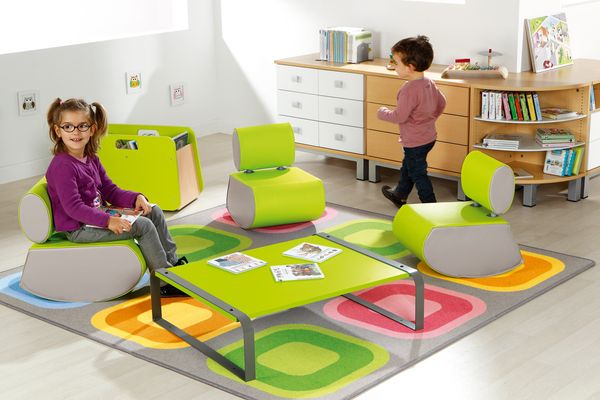 Sitzgruppen-Set Kia, 3 Schaukelstühle + 1 Tisch, Sitzhöhe 26 cm, Farbe wählbar