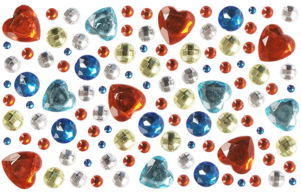 Glitzersteine zum Aufkleben "rote Herzen und mehr", 105-teilig Glitzersteine zum Aufkleben "rote Herzen und mehr", 105-teilig