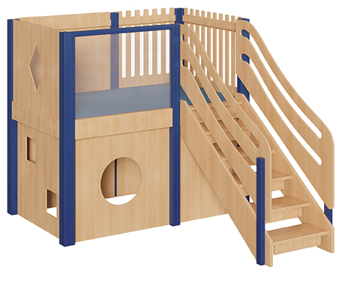 Spielhaus, Kletterturm, Holz, Rutsche, Kletterstufe