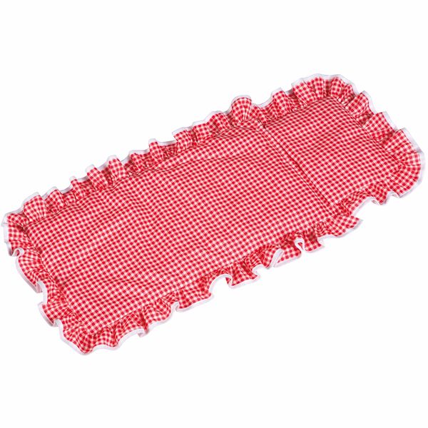 Hochstuhlauflage, Gingham, Rüscheneinsatz, Rot-weiß, Muster